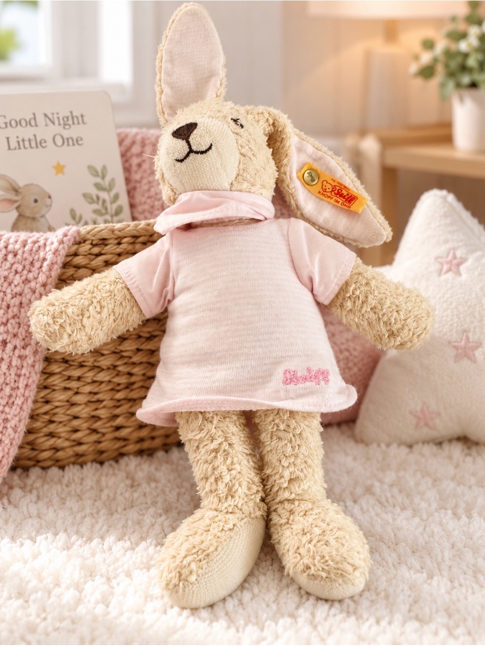 Steiff, hoppel the bunny, pink bunny